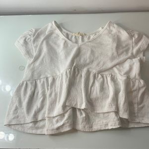 white flow crop top